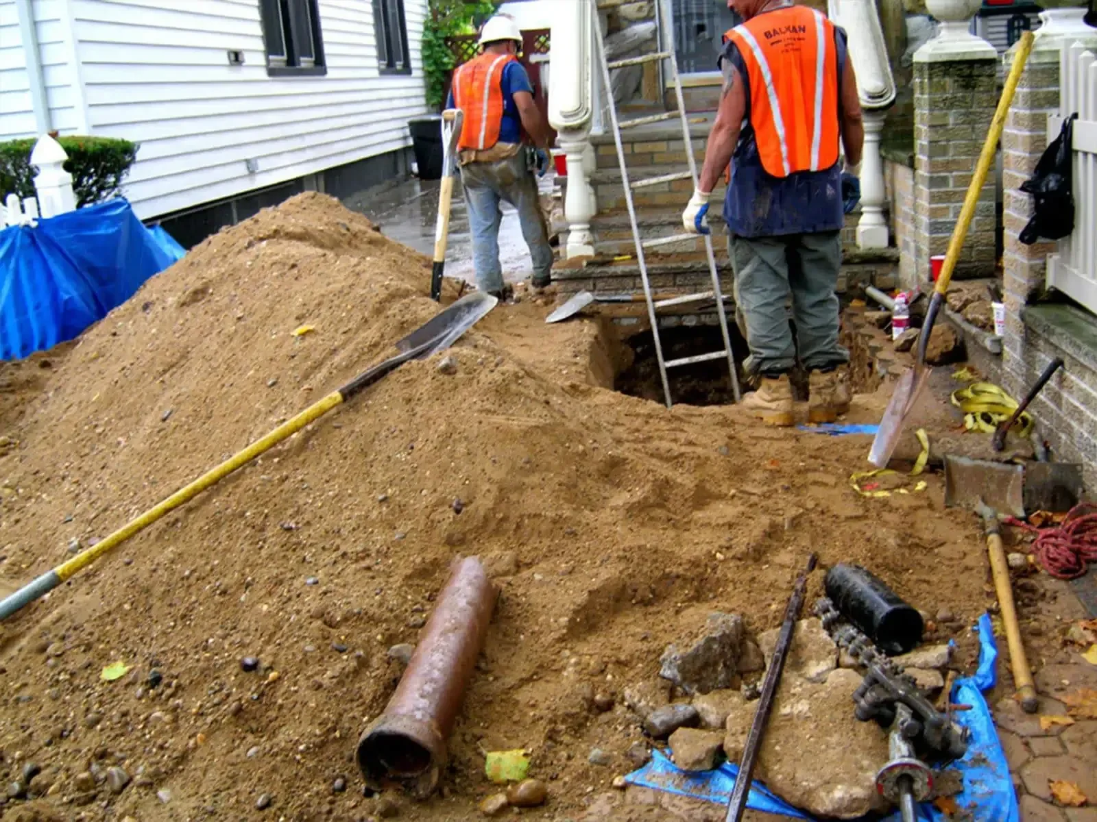 Sewer line service and repair work